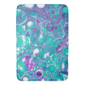 Tapis De Bain Art fluide en marbre turquoise et violet (devant Vertical)