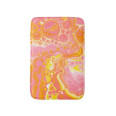 Tapis De Bain Art fluide rose et orange (Devant (Vertical))