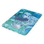 Tapis De Bain Art fluo en marbre bleu et vert (Angle)