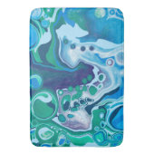 Tapis De Bain Art fluo en marbre bleu et vert (devant Vertical)