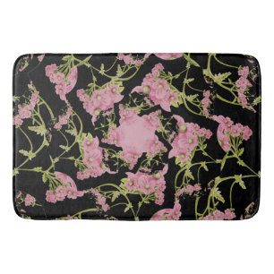 Tapis De Bain Art fractal d'Achille rose et noir