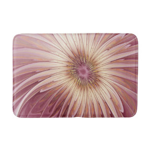 Tapis De Bain Art fractal de fleurs abstraites et nuances de bor
