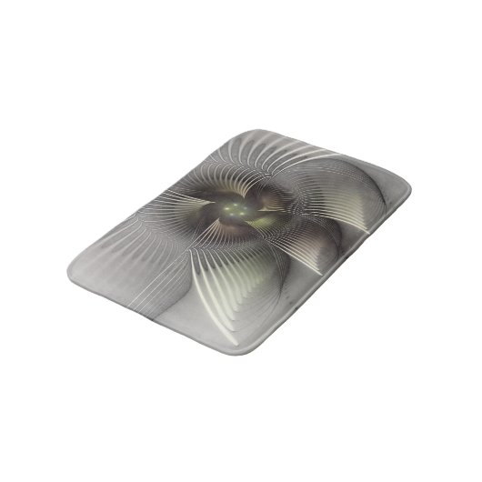 Tapis De Bain Art fractal de forme 3D abstraite moderne (Angle)