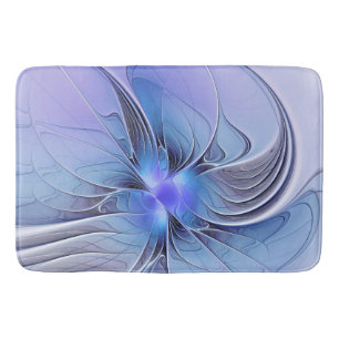 Tapis De Bain Art fractal moderne abstrait bleu lavande