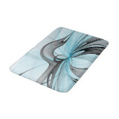 Tapis De Bain Art fractal moderne gris anthracite abstrait bleu (Angle)