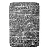 Tapis De Bain Art Géométrique Noir Et Blanc 2 (devant Vertical)