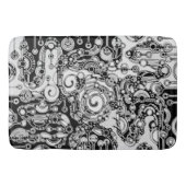 Tapis De Bain Art Géométrique Noir Et Blanc 3 (Devant)