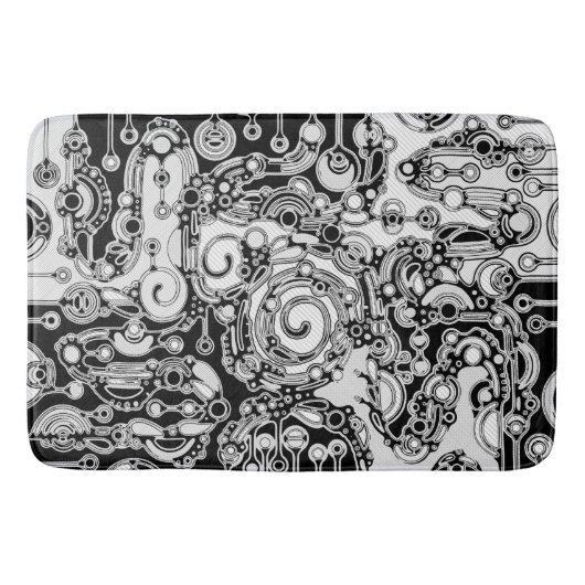 Tapis De Bain Art Géométrique Noir Et Blanc 3 (Devant)