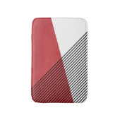 Tapis De Bain Art géométrique simple noir, blanc et rouge (Devant (Vertical))