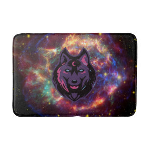 Tapis De Bain Art graphique, Loup cosmique
