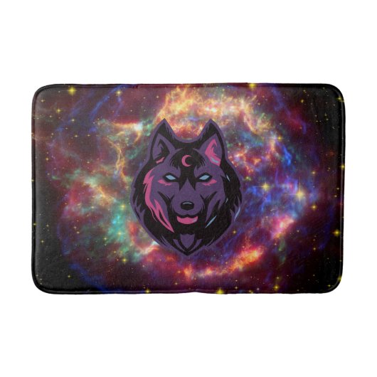 Tapis De Bain Art graphique, Loup cosmique (Devant)