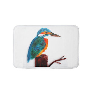 Tapis De Bain Art Kingfisher coloré
