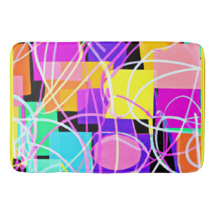 Tapis De Bain Art Motif Unique Et Coloré En Néon