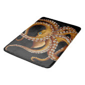 Tapis De Bain Art noir d'oeil bleu Brown de poulpe (Angle)