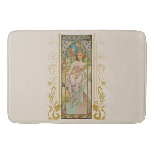 Tapis De Bain Art Nouveau Alphonse Mucha - Réveil matinal