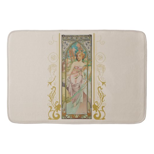 Tapis De Bain Art Nouveau Alphonse Mucha - Réveil matinal (Devant)
