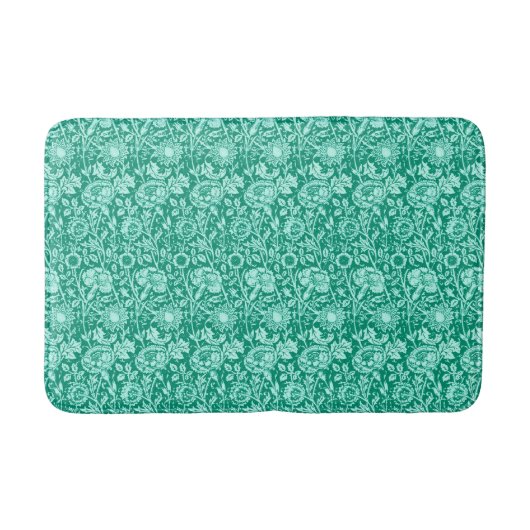 Tapis De Bain Art Nouveau Carnation Damask, Turquoise (Devant)