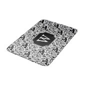 Tapis De Bain Art Nouveau Ikat - Blanc et Noir (Angle)