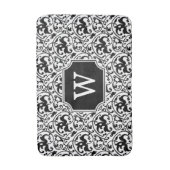 Tapis De Bain Art Nouveau Ikat - Blanc et Noir (Devant (Vertical))