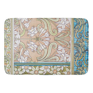 Tapis De Bain Art nouveau jonquille Verneui textile floral art