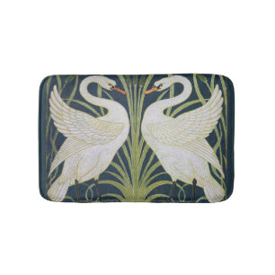 Tapis De Bain Art Nouveau Swan Deux Swans
