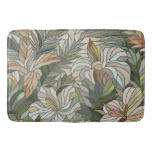 Tapis De Bain Art numérique de mosaïque plante tropicale