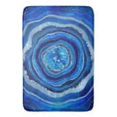 Tapis De Bain Art numérique géographique de la marine Blue Agate (devant Vertical)