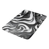 Tapis De Bain Art Op Vave Noir Et Blanc, (Angle)