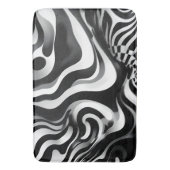 Tapis De Bain Art Op Vave Noir Et Blanc, (devant Vertical)