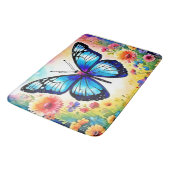 Tapis De Bain Art papillon bleu floral (Angle)