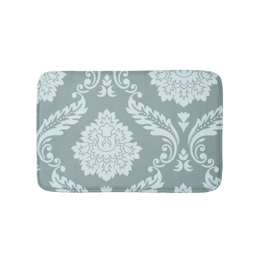 Tapis De Bain Art Rococo Damassé I Bleu de Canard Œuf+Turquoise (Devant)