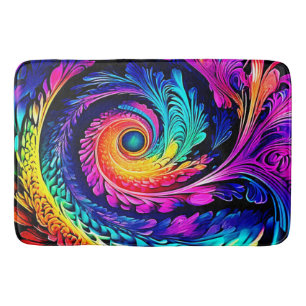 Tapis De Bain Art Spiral Psychédélique Coloré