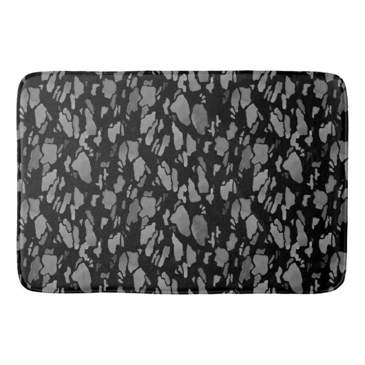 Tapis De Bain Artsy moderne tendance noir et gris (Devant)