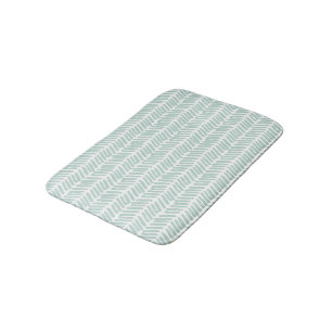 Tapis De Bain Artsy Seaglass Ocean Green White Zigzag Stripes