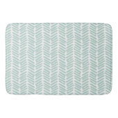 Tapis De Bain Artsy Seaglass Ocean Green White Zigzag Stripes (Devant)