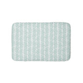 Tapis De Bain Artsy Seaglass Ocean Green White Zigzag Stripes (Devant)
