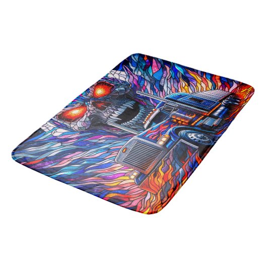 Tapis De Bain Artsy Skull Design (Angle)