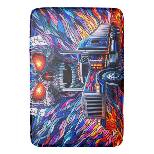 Tapis De Bain Artsy Skull Design (devant Vertical)