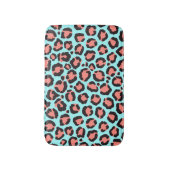 Tapis De Bain Artsy Trendy Coral Mint Turquoise Leopard Poster d (Devant (Vertical))