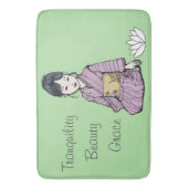 Tapis De Bain Asiatique en Kimono rose-mauve (devant Vertical)