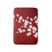 Tapis De Bain Asie Floral blanc cerisier rouge (Devant (Vertical))