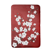Tapis De Bain Asie Floral blanc cerisier rouge (Devant (Vertical))