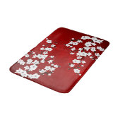 Tapis De Bain Asie Floral blanc cerisier rouge (Angle)
