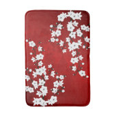 Tapis De Bain Asie Floral blanc cerisier rouge (Devant (Vertical))