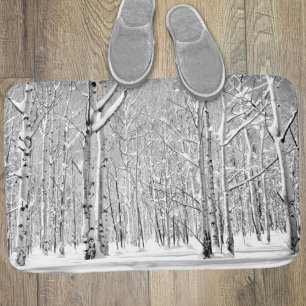 Tapis De Bain Aspen Tours Monochrome dans la neige hivernale