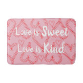 Tapis de bain assez rouge-rose de coeurs (Devant)