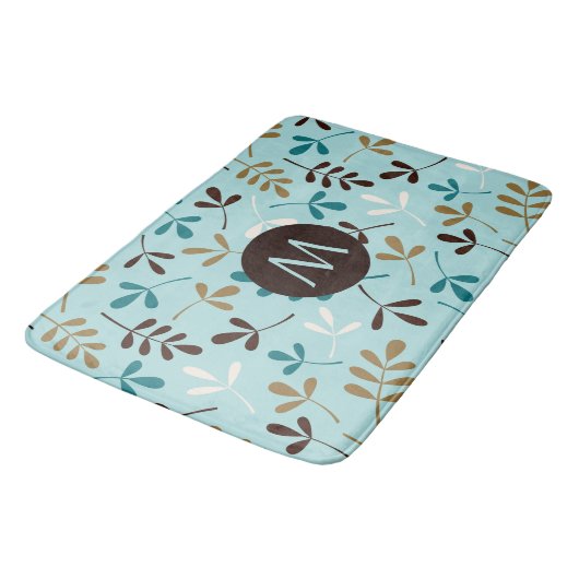 Tapis De Bain Assstd Feuille Teals Crm Gld Brwn Ptn (Personnalis (Angle)