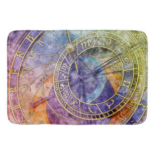 Tapis De Bain Astrologie temps colorée Abstraite