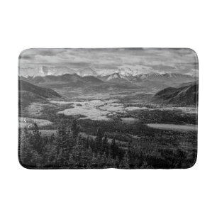 Tapis De Bain Athabasca Lookout, Monochrome Scenery Photography