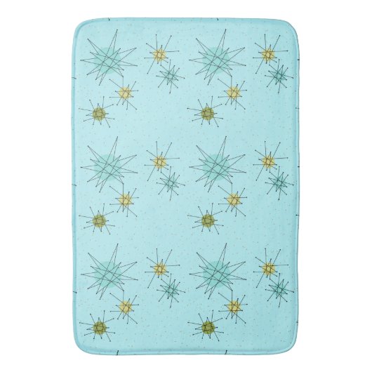 Tapis de bain atomique bleu de Starbursts des (devant Vertical)